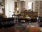   LEATHER & MICROFIBER SOFA COUCH LOVESEAT SET LIVING ROOM FURNITURE