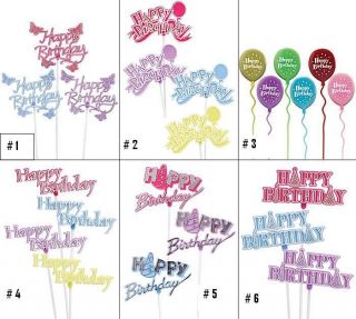 Floral Picks Card Holders Assortment HAPPY BIRTHDAY U PICK Set of 12 