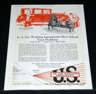 1926 OLD MAGAZINE PRINT AD, U.S. CAR WASHING EQUIPMENT, PROFITS