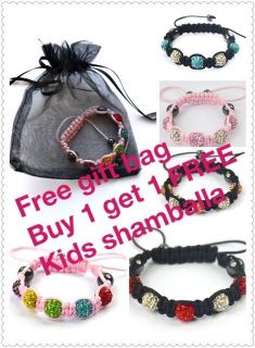 Baby kids size clay shamballa bracelet FREE gift bag+buy 1 get 1 FREE 