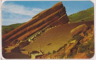 Denver Colorado Postcard Red Rocks Amphitheatre Theater Seats View 