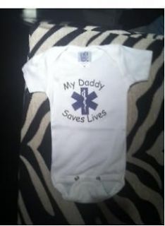 Daddy rescue EMT EMS baby infant shirt bodysuit creeper