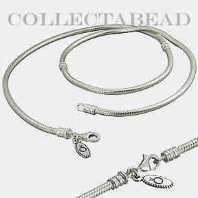 Authentic Pandora Silver Necklace w/ Pandora Lock 17.8