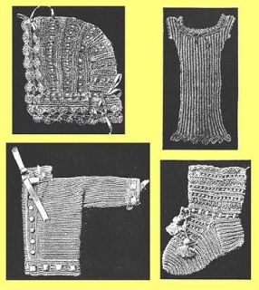   Victorian knitting patterns on CD for baby clothes jacket socks hat