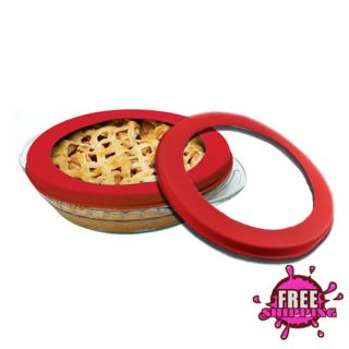 New 10 Red Silicone Pie Cake Crust Shield Baking Bakeware Mold