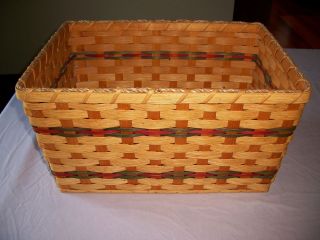 Amish Handmade Reed Laundry Basket with Leather Handles