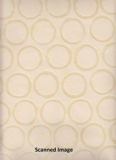   Wallpaper/ Geometric Embossed Circles Sidewall /Gold Tan Background