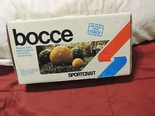 Sportcraft Bocce Ball Set, EX Condition, Make in Italy, Lawn Game w 