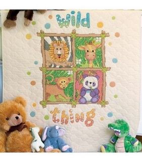 Dimensions Baby Hugs WILD THING QUILT Stamped Cross Stitch KIT Jungle 