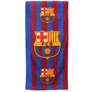 FC Barcelona Football Club Crest Stripe Bath Beach Velour Towel with 
