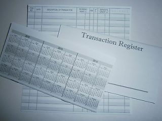 10 New Checkbook Transaction Registers, Record, Check Register,