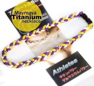 New Ionic Titanium Baseball Sports Tornado Necklace yellow with purple 