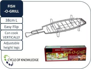 BBQ; Camping; Fish Grill Rack; 38cm long; Can cook vertically; Easy to 