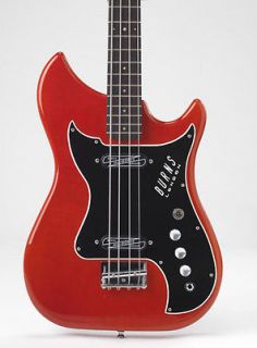   NU SONIC BASS BL 1210 TR RED SHORT SCALE 4 STRING BASS GUITAR W/CASE