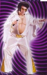 BIG SHAKE RATTLE & ROLL FAUX ELVIS Funny Fat Suit 