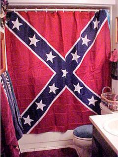 CONFEDERATE BATTLE FLAG SHOWER CURTAIN NEW IN PACKAGE REBEL FLAG 