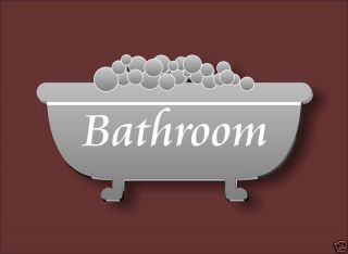 Mirrored acrylic signs BATHROOM   BATHTUB DOOR SIGN▲