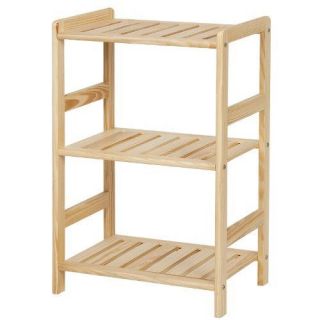 FURINNO FNCJ 33011 Natural Solid Wood 3 Tier Shelf