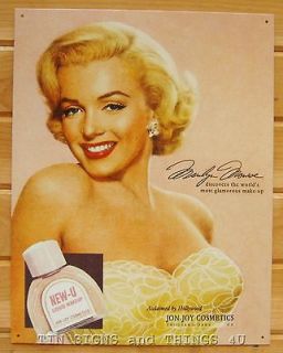   Monroe Cosmetic ad TIN SIGN vtg bathroom metal poster decor pinup 574