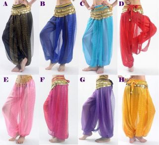 Belly Dance Tribal Costume Shinny Sequin Balloon Bloomers trousers 