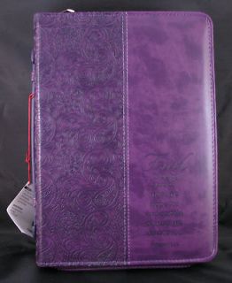 Faith is Being Sure Bible Cover Purple MEDIUM Size with Verse Hebrew 