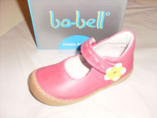 BNIB GIRLS WAXED LEATHER PINK FLOWER SHOE FROM BO BELL RRP £49.00