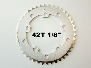 42T Chainring NOS 1/8 Track 110 130 BCD Fixed Silver