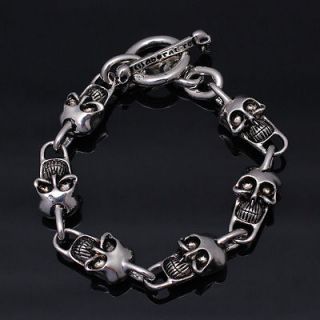 BR53 Mens bracelet jewelry chain bangle metal skull biker kpop fashion 