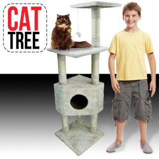  Cat Tower Tree Condo Scratcher Furniture Kitten House Beige Post Bed