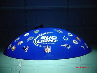 Bud Light Pool Table Light Football Decal Theme ALLTEAMS Displayed 