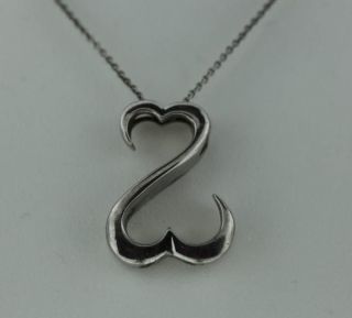 Jane Seymour Sterling Silver Open Double Heart Pendant Necklace Item 