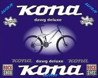 Kona 2010 Dawg Deluxe Mountain Bike Frame Stickers
