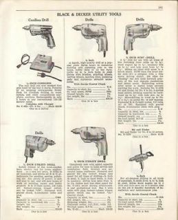 1962 Black & Decker Electric Drill rare Vintage Tool Ad