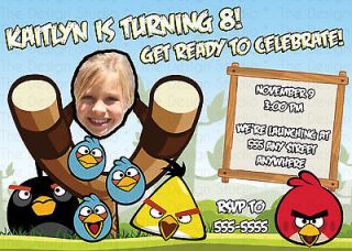 Personalized Photo Picture Angry Bird Slingshot Invitation Invite DIY 
