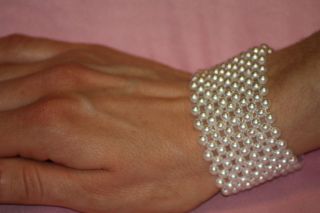 Pearl Bead Wrist Corsage Bracelet Wedding Bridal Bridesmaid