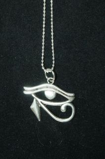 TIBETAN SILVER NECKLACE  EYE OF HORUS  ON 18 SILVER PLATED 