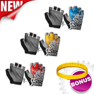 2012 Cycling Bicycle Bike Silicone Gel Antiskid Palm Fingerless Gloves 