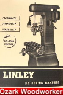 LINLEY Jig Boring Machine Borer Parts Manual 0434