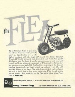 Vintage 1961 Bug Flea & Super Flea Mini Bike Ad