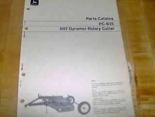   Deere 507 Gyramor Rotary Cutter Mower Parts Catalog Manual Brush Hog