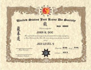 martial arts certificates in Other