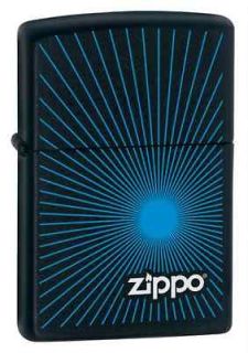 Zippo Starburst Blue Lighter, Black Matte, Low Shipping, 24150
