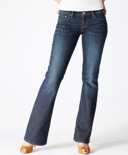   Womens Jeans Boot Cut Low Rise Modern Bold Curve Night Streak Blue New