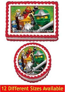 NINJAGO 3 Edible Birthday Cake Party Image Cupcake Topper Favor lego 