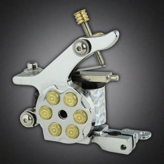 Custom Tattoo Machine Starter Gun Pistol Bullet Design 10 Wrap Coil 