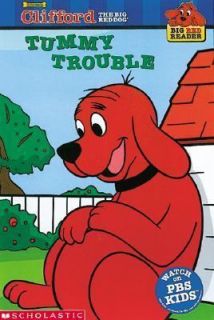   paperback:Clif​ford the Big Red Dog:Tummy Trouble PBS Kids book fun