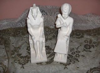   Egyptian Figurines Sculpture Kephren & Ramses II Bookends Italy