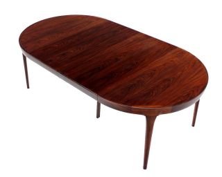 Danish Mid Century Modern Rosewood Dining Table w/ 2 boards.
