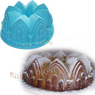 Large CROWN Swirl Bundt Cake Pan Bread Chocolate Bakeware Silicone 