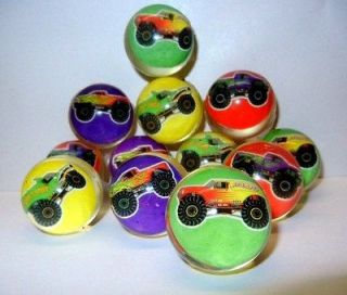   of 12 MONSTER TRUCK JAM Super bouncing balls w car Picture PARTY FAVOR